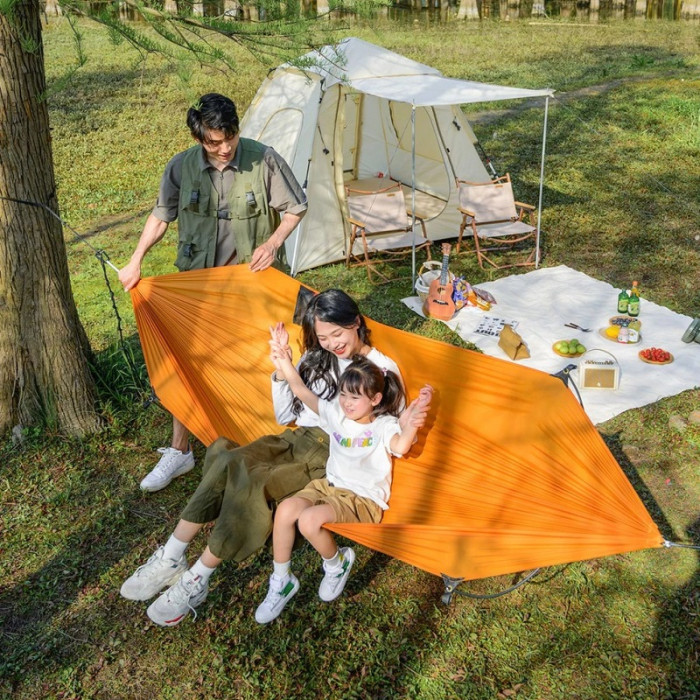 Гамак с дугами без перекидання Naturehike NH22DC008 Orange (6927595700761)