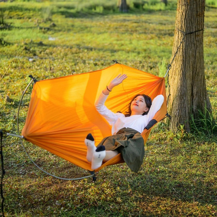 Гамак с дугами без перекидання Naturehike NH22DC008 Orange (6927595700761)