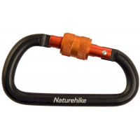 Карабін алюмінієвий Naturehike D-type NH15A008-D, 8 cm, Black (6927595701607)
