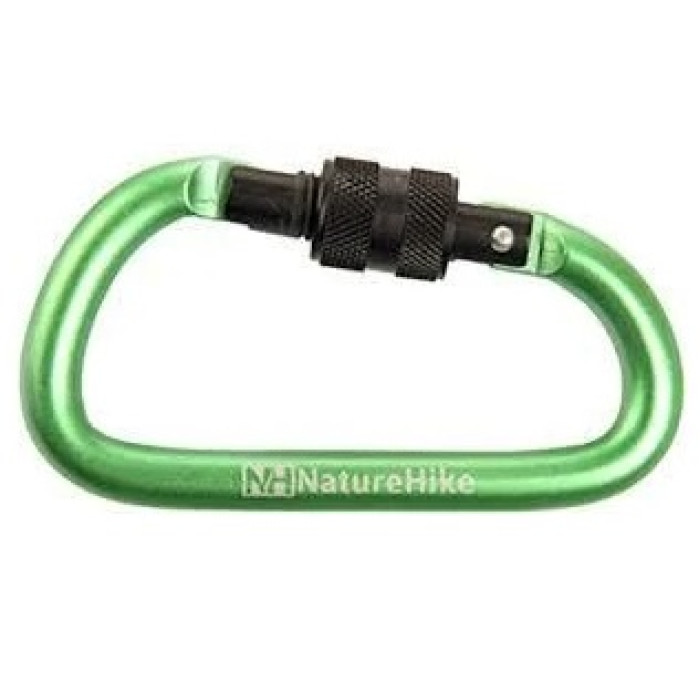 Карабін алюмінієвий Naturehike D-type NH15A008-D, 8 cm, Green (6927595701614)