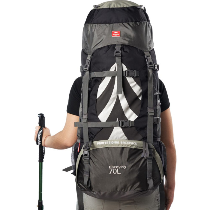 Рюкзак Naturehike NH70B070-B, 70+5L, Black-Grey (6927595709009)