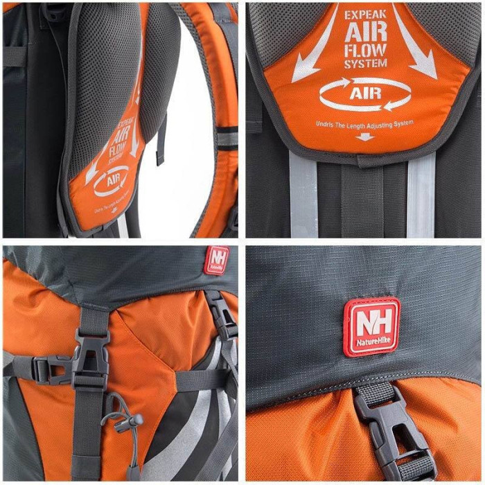 Рюкзак Naturehike NH70B070-B, 70+5L, Orange (6927595709016)