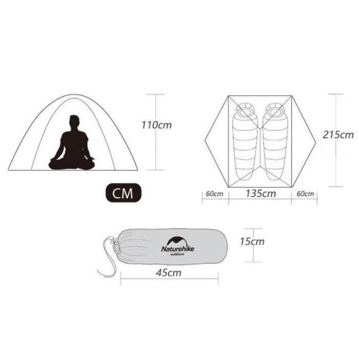Намет Naturehike Star-River 2 Updated NH17T012-T, 210T, Orange (6927595716519)