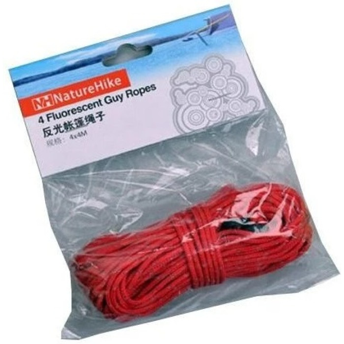 Світловідбиваючий шнур (4 шт) Naturehike NH15A001-G, 4 m, Red (6927595716809)