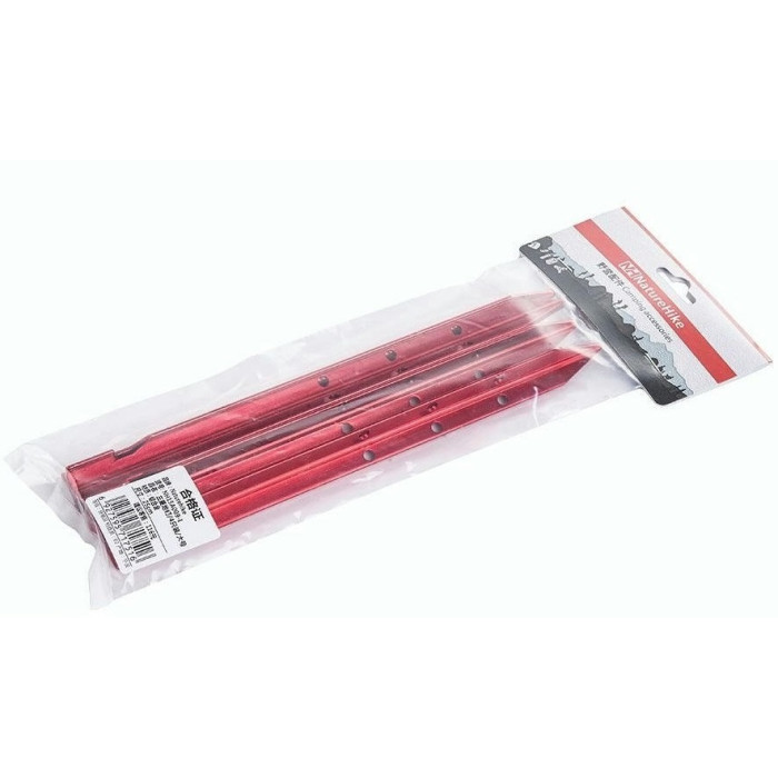 Кілки алюмінієві (4 шт) Naturehike NH15A009-I, 25 cm, Red (6927595717516R)