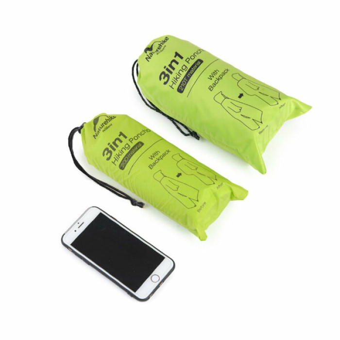Пончо-дощовик 3 в 1 Naturehike NH17D002-M, 210T, Blue (6927595717974)