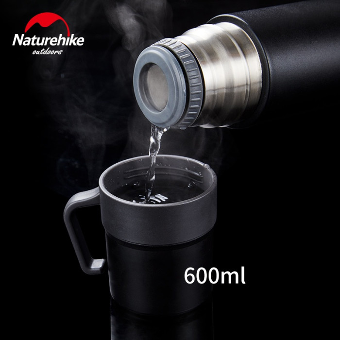 Термос Naturehike NH17S020-B, 304 steel, 0.6L, Black (6927595724132)