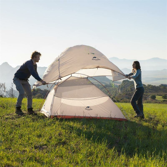 Намет Naturehike Сloud Up 1 Updated NH18T010-T, 20D, Grey-Red (6927595730522)