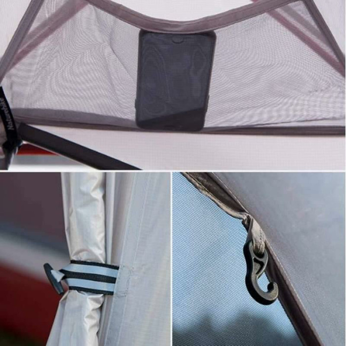 Намет Naturehike Сloud Up 1 Updated NH18T010-T, 20D, Grey-Red (6927595730522)