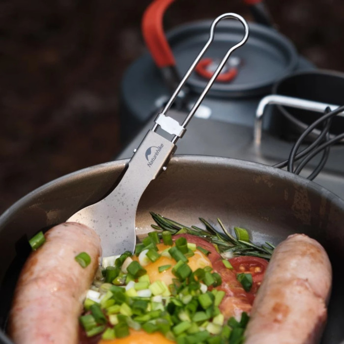 Ложка-виделка складана з титану Naturehike Titanium fork spoon 2019 NH19C001-J (6927595734766)