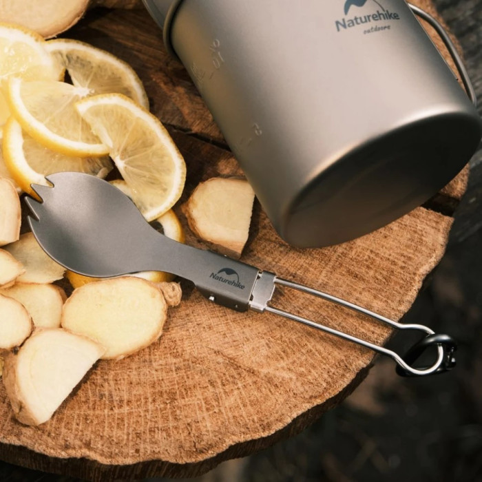 Ложка-виделка складана з титану Naturehike Titanium fork spoon 2019 NH19C001-J (6927595734766)