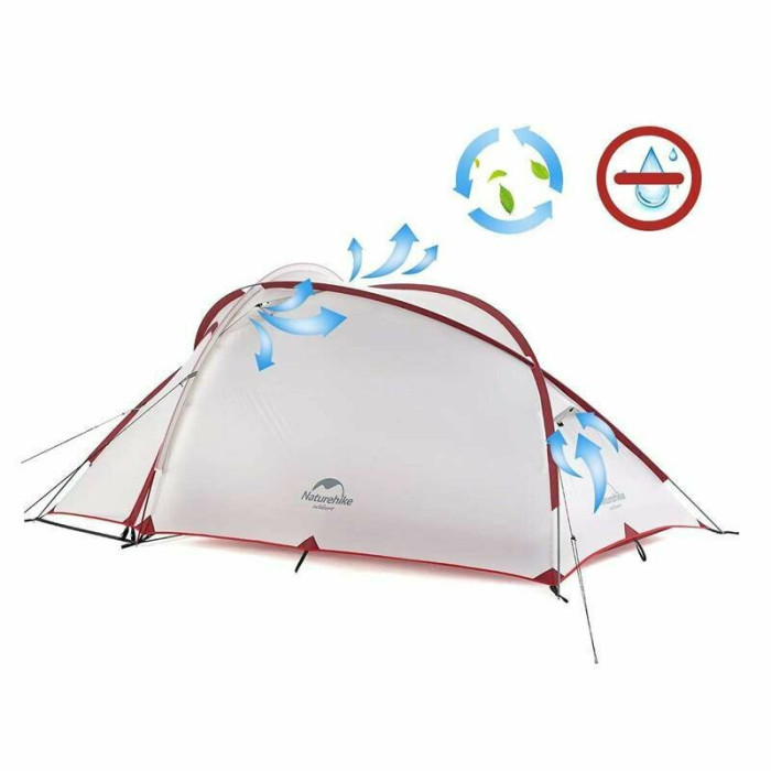 Намет Naturehike Hiby NH19ZP005, 40D, Grey-Red (6927595742891)