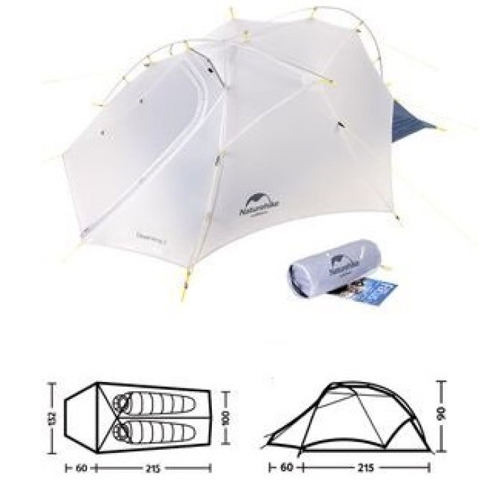 Намет Naturehike CloudUP - Wing II,15D silicone NH19ZP083, Grey/Blue (6927595743430)