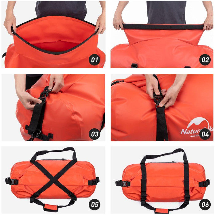 Сумка-баул водонепроникна Naturehike NH20FSB03, 120L, Red (6927595744345)