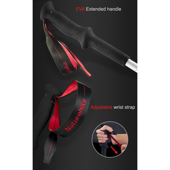 Трекінгова палиця (1 шт) Naturehike ST06 NH17D006-D Black (6927595748596)