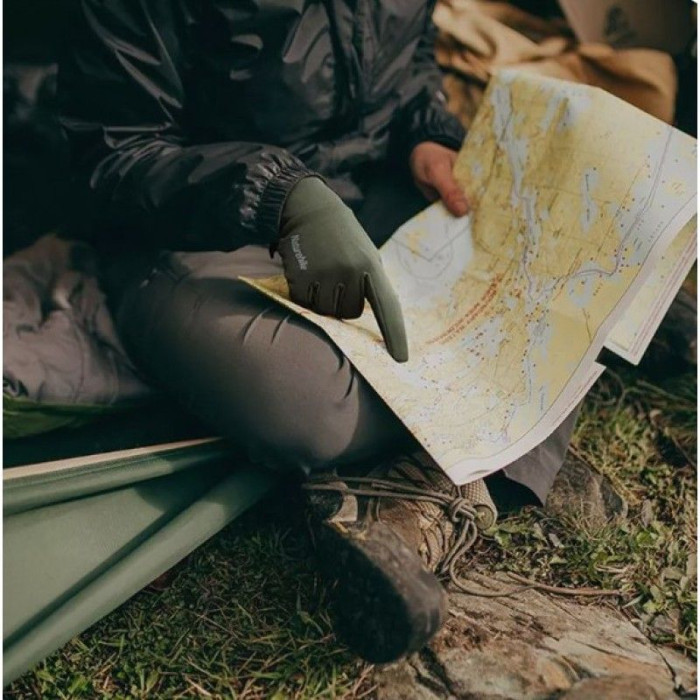 Перчатки трикотажные с улучшенным хватом Naturehike NH20FS032, размер L, Olive (6927595749951)