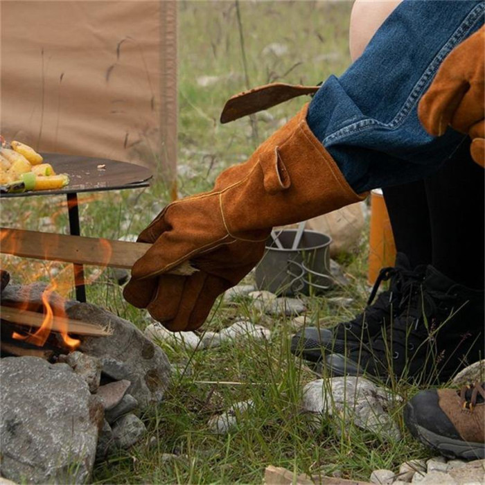 Рукавички вогнестійкі шкіряні Naturehike NH20FS042, розмір M, Brown (6927595786932)