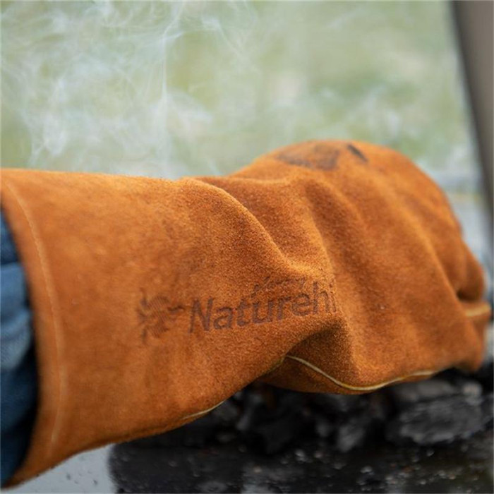 Рукавички вогнестійкі шкіряні Naturehike NH20FS042, розмір M, Brown (6927595786932)