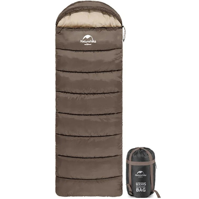 Спальний мішок Naturehike U250S NH20MSD07, (0°C), Left Zip, Brown (6927595769294-L)