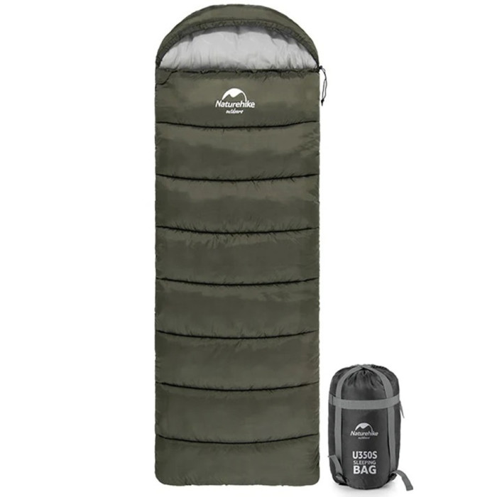 Спальний мішок Naturehike U250 NH20MSD07, (6°C), Left Zip, Green (6927595767214-L)