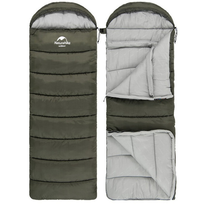 Спальний мішок Naturehike U250S NH20MSD07, (0°C), Left Zip, Brown (6927595769294-L)