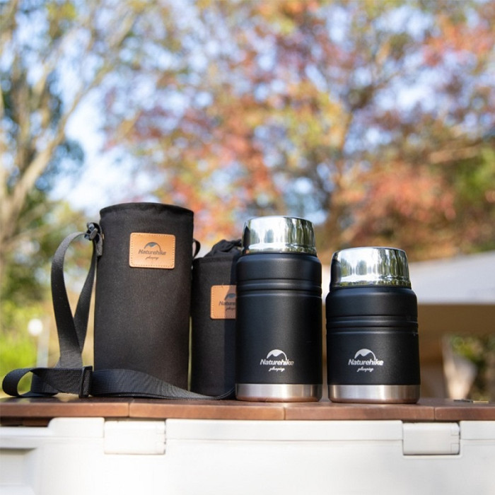 Термос для їжи Naturehike Stew beaker NH20SJ041, 304 steel, 0.5L, Black (6927595767467)