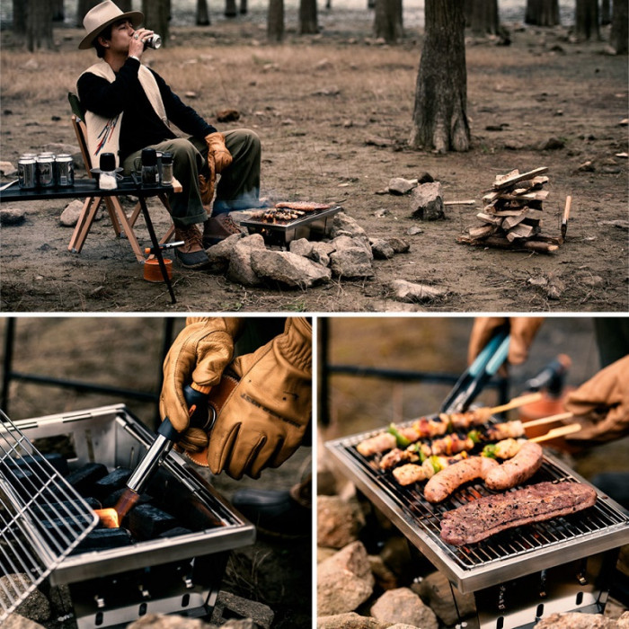 Портативний гриль Naturehike Picnic BBQ Grill NH20CJ006, р-р L, steel (6927595767672)