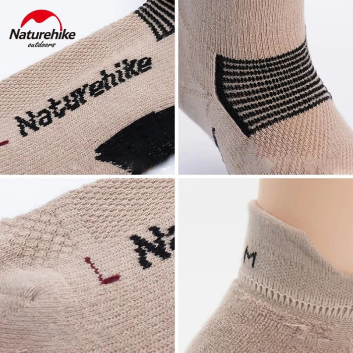 Носки низкие Naturehike NH21FS014, 2 пары (бежевые, черные), размер L (6927595773161)