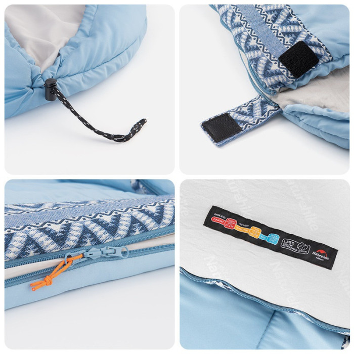 Спальний мішок Naturehike L250 NH21MSD07, (9°C), Right Zip, Blue (6927595774830-R)