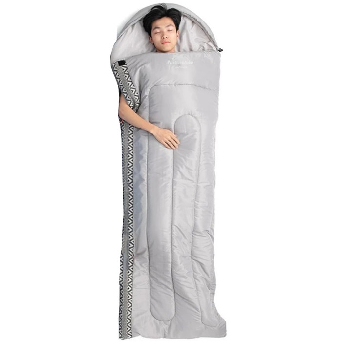 Спальний мішок Naturehike L250 NH21MSD07, (9°C), Left Zip, Grey (6927595774847-L)