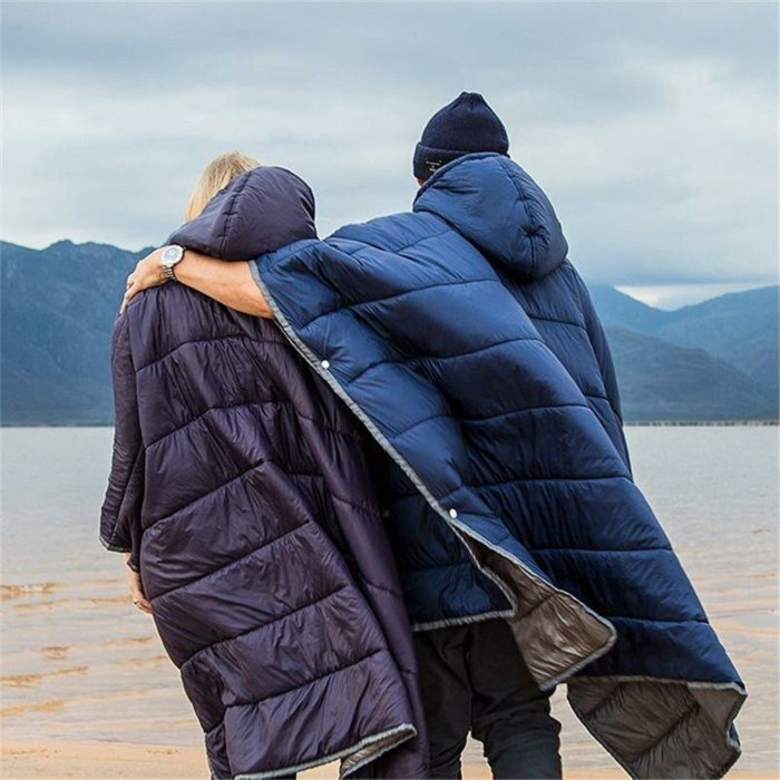 Спальний мішок-пончо Naturehike NH18D010-P, Hollow cotton, Blue (6927595777015)