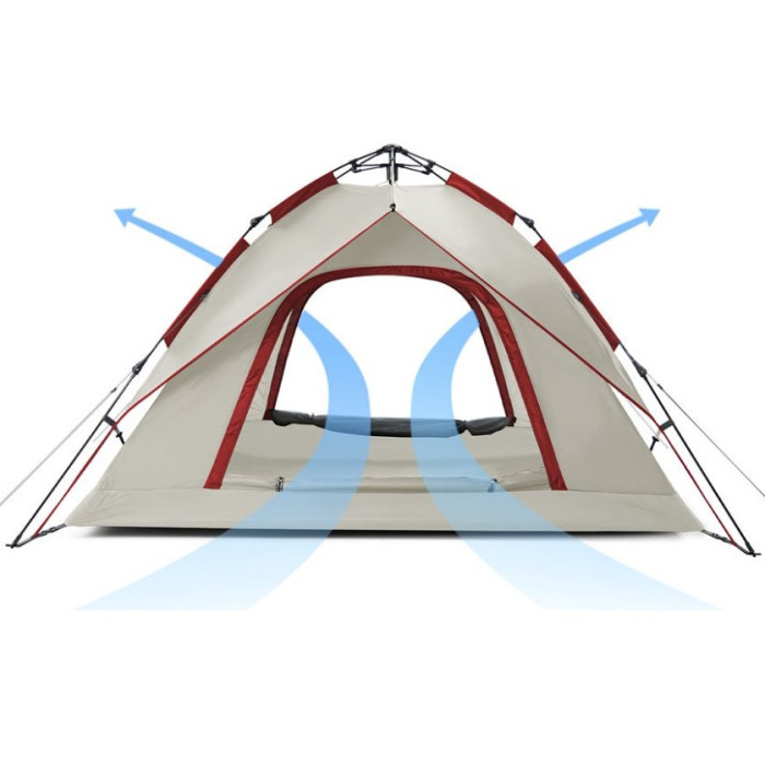 Намет Naturehike Automatic 4 NH21ZP008, Grey-Red (6927595777572)