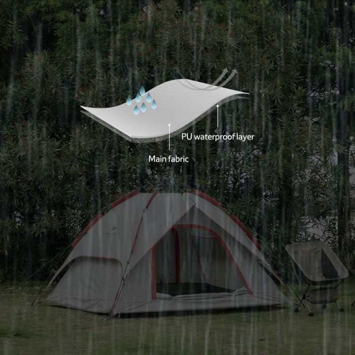 Намет Naturehike Automatic 4 NH21ZP008, Grey-Red (6927595777572)