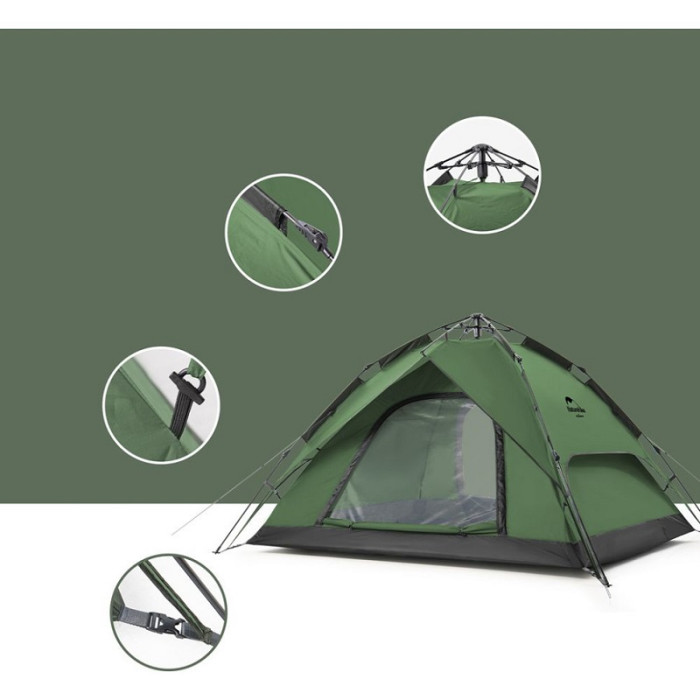 Намет Naturehike Automatic 4 NH21ZP008, Dark Green (6927595777909)