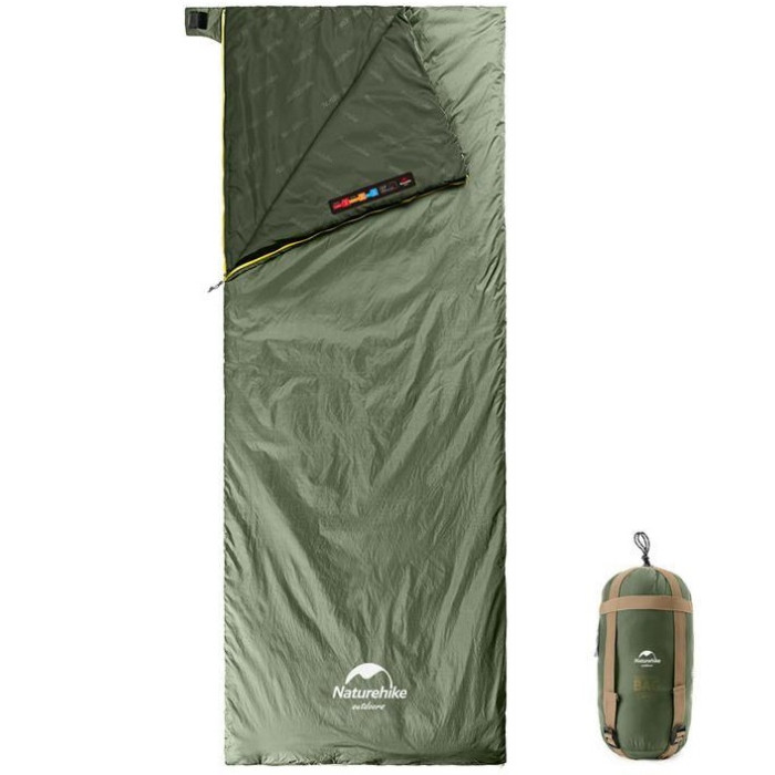 Спальний мішок Naturehike Lightweight Summer LW180 NH21MSD09, p-p M, Left Zip, Light Green (6927595777930-L)