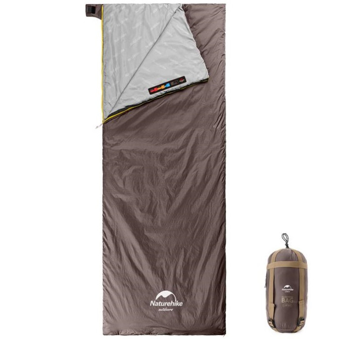 Спальний мішок Naturehike Lightweight Summer LW180 NH21MSD09, p-p XL, Right Zip, Brown (6927595777985-R)