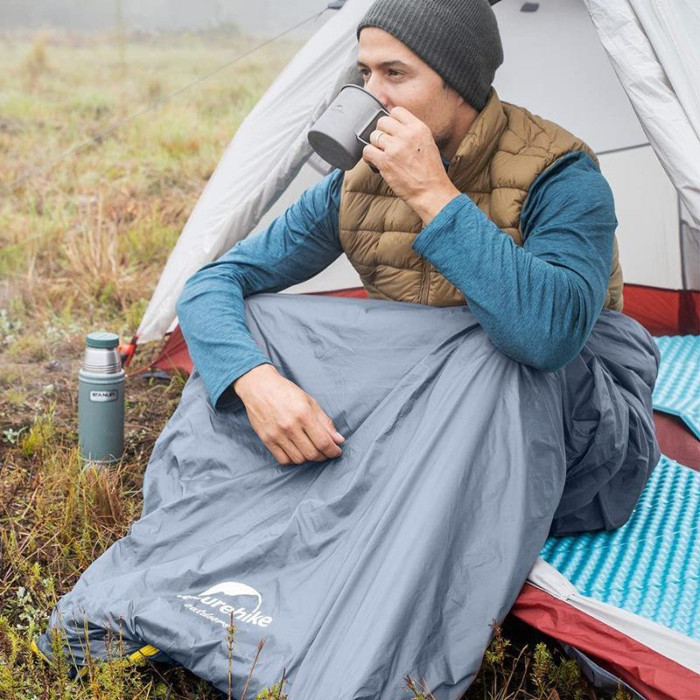 Спальний мішок Naturehike Lightweight Summer LW180 NH21MSD09, p-p M, Left Zip, Light Green (6927595777930-L)