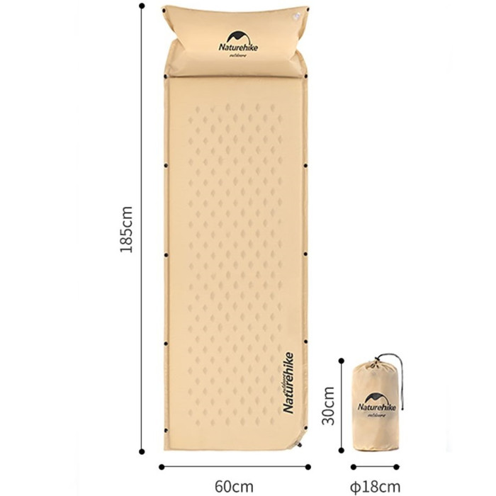 Самонадувний килимок Naturehike NH15Q002-D, 25 mm, Beige (6927595782576)