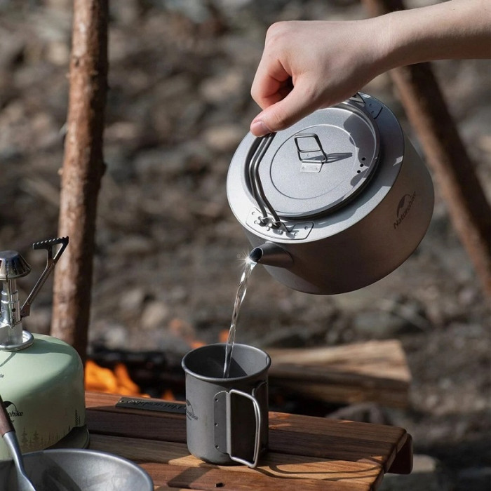 Чайник титановий Naturehike NH21CJ007 1 L, Titan (6927595782637)