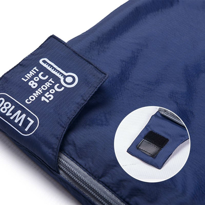 Спальний мішок Naturehike LW180 NH21MSD04, (15°C), p-p XL, Left Zip, Dark Blue (6927595788172-L)