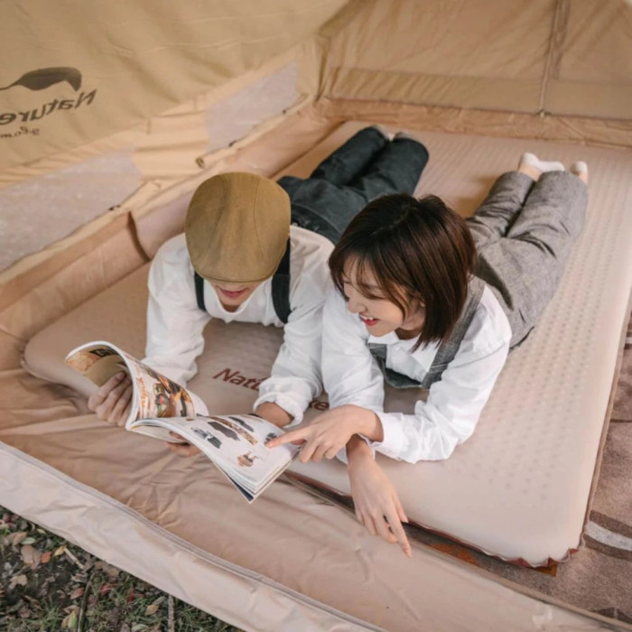 Матрац cамонадувний подвійний Naturehike NH21FCD11, 6 cm, Khaki (6927595793343)