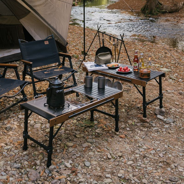 Стіл складаний Naturehike NH21JU011, алюміній / бук (6927595797808)