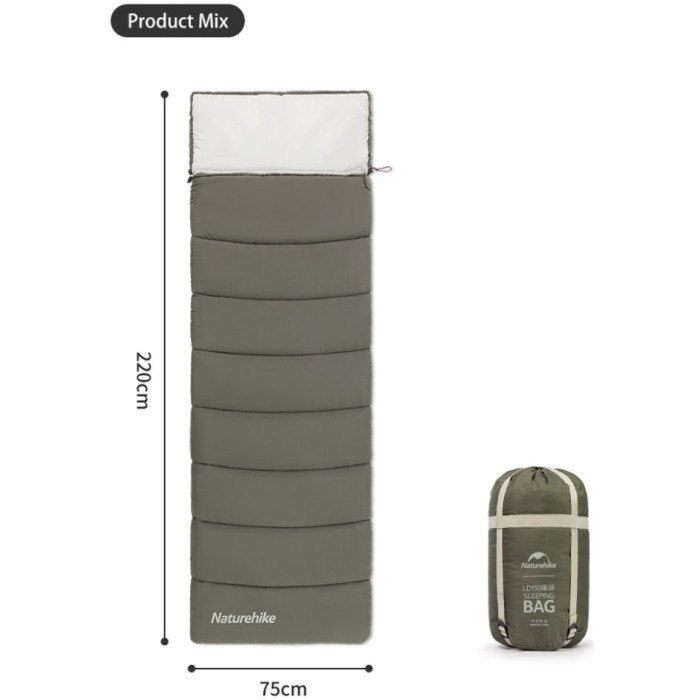 Спальний мішок Naturehike LD250 CNK2300SD016, Dark Green (6976023921797)