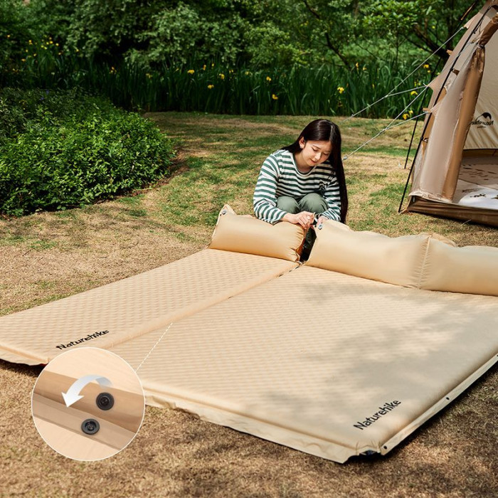 Самонадувний килимок Naturehike CNK2300DZ014, 60 mm, Beige (6976507663786)