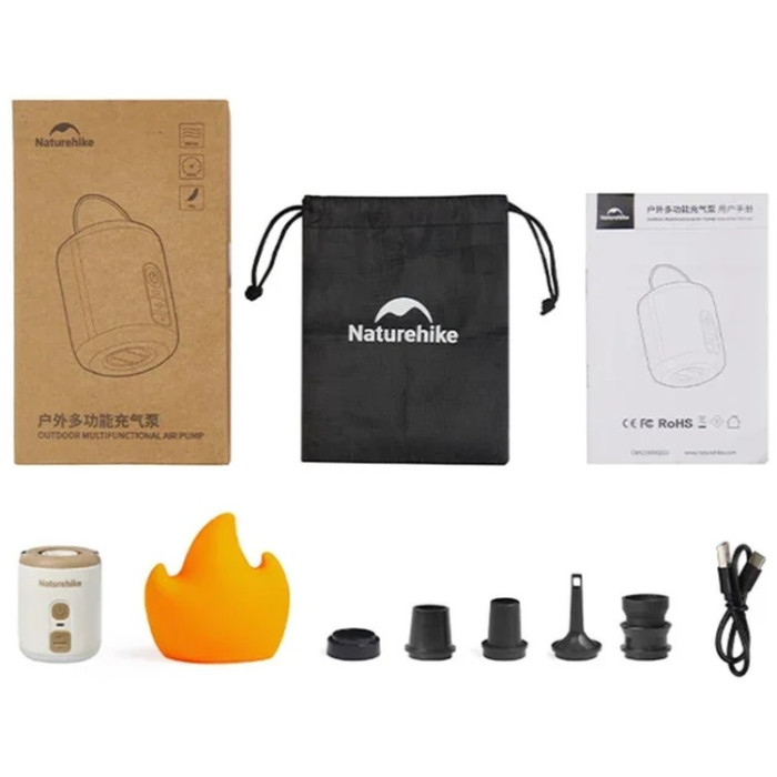 Мини насос - ночник - вентилятор Naturehike CNK2300DQ022, Beige (6976507665971)