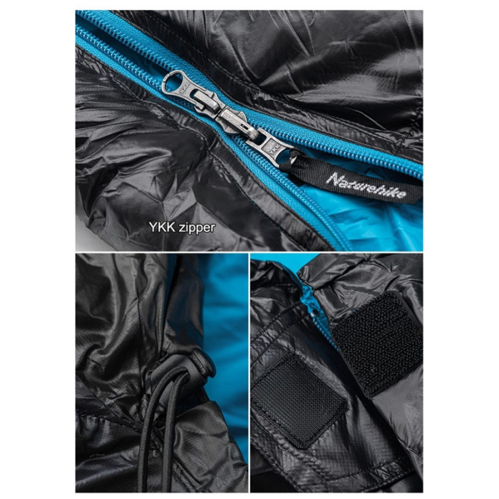Спальний мішок Naturehike CW700 CNK2450WS048, p-р L, Black-Blue (6927595788134)