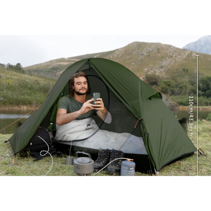 Палатка Naturehike Cycling 1 NH18A095-D, 210T, Dark Green (6927595735671)