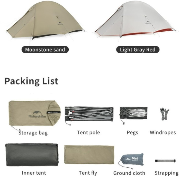 Намет Naturehike Cloud Up Pro CNK2350WS020, 20D, Grey (6927595777008)