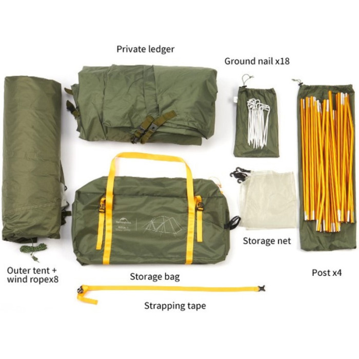 Намет Naturehike Kota 4 CNK2450WS041, Dark Green (6927595777886)