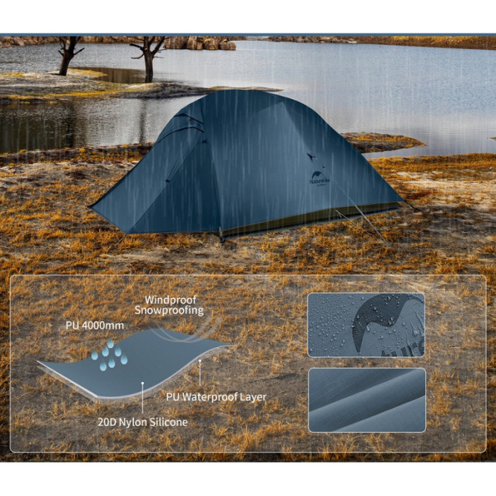 Намет Naturehike Cloud Up 3 UL NH18T030-T-T, 20D, Dark Blue (6927595783290)